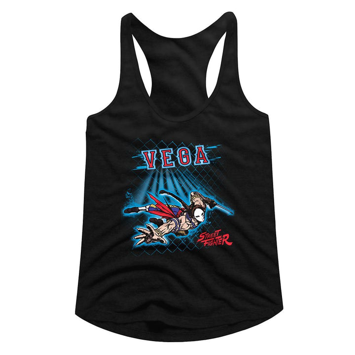 Street Fighter Vega Fence Womens Racerback Tank - HYPER iCONiC