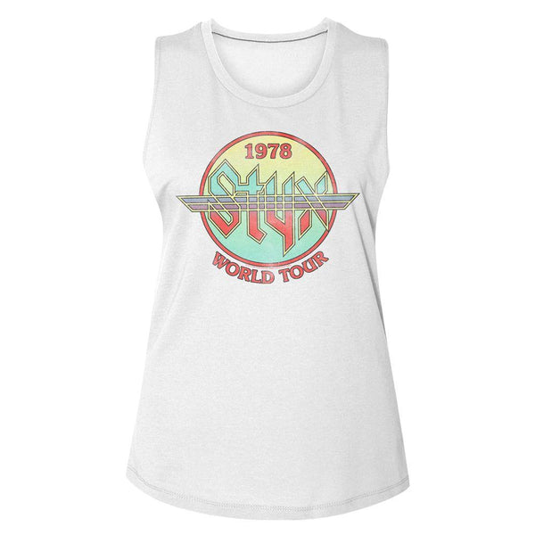 Styx Circle Tour Womens Muscle Tank Top - HYPER iCONiC