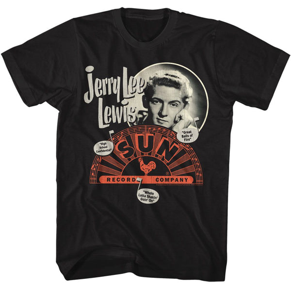 Sun Records - Jerry Lee Lewis Music Note Song Titles T-Shirt - HYPER iCONiC.