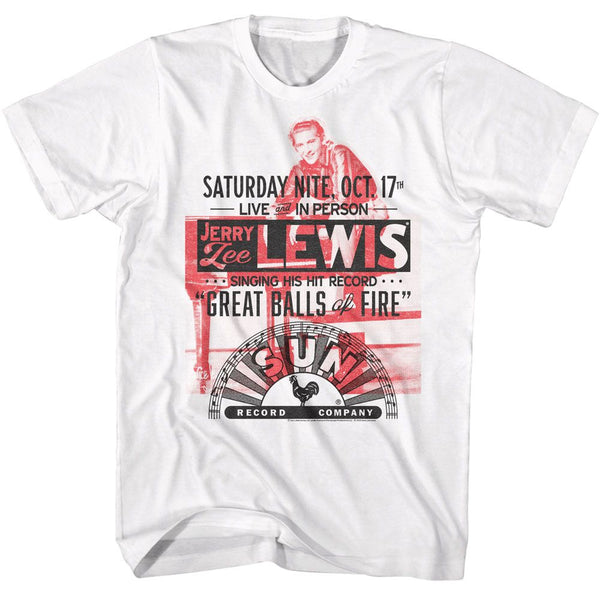 Sun Records - Jerry Lee Lewis Oct 17 Great Balls Of Fire T-Shirt - HYPER iCONiC.