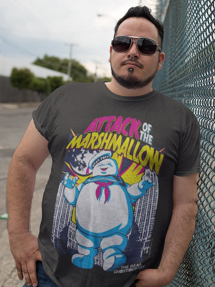 The Real Ghostbusters Marshmallow Attacks T-Shirt - HYPER iCONiC.