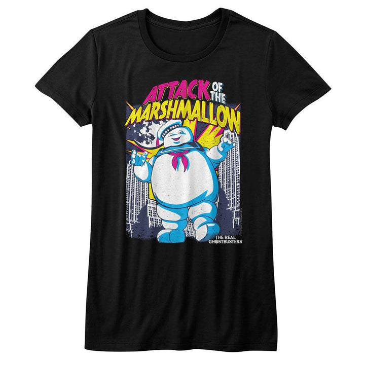 The Real Ghostbusters Marshmallow Attacks Womens T-Shirt - HYPER iCONiC