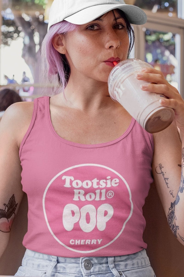 Tootsie Roll Cherry Womens Racerback Tank - HYPER iCONiC