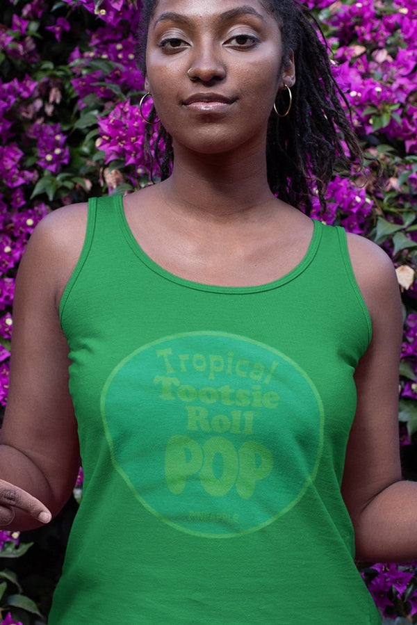Tootsie Roll Pineapple Womens Slimfit Racerback Tank - HYPER iCONiC