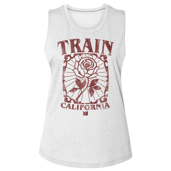 Train California Rose Womens Slub T-Shirt - HYPER iCONiC