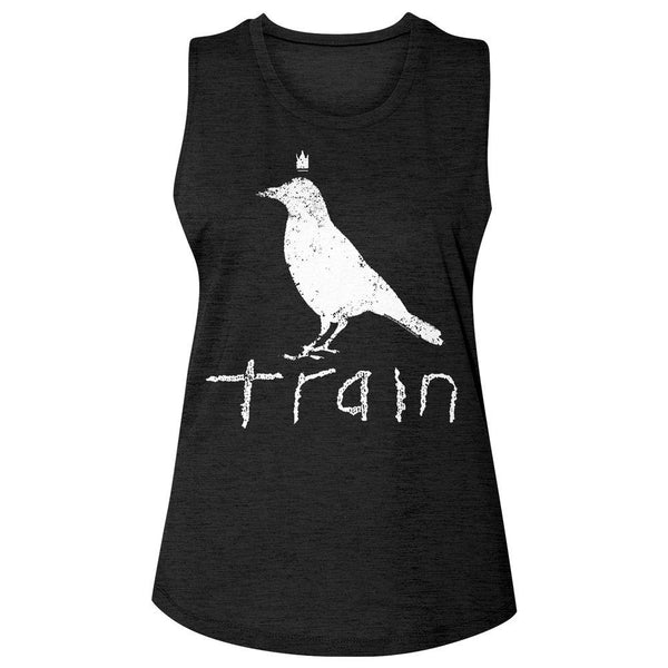 Train Wht Crow Logo Womens Slub T-Shirt - HYPER iCONiC