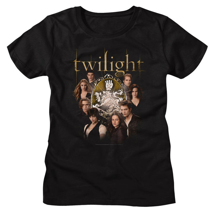 Twilight - Cullen Family With Crest Womens T-Shirt - HYPER iCONiC.