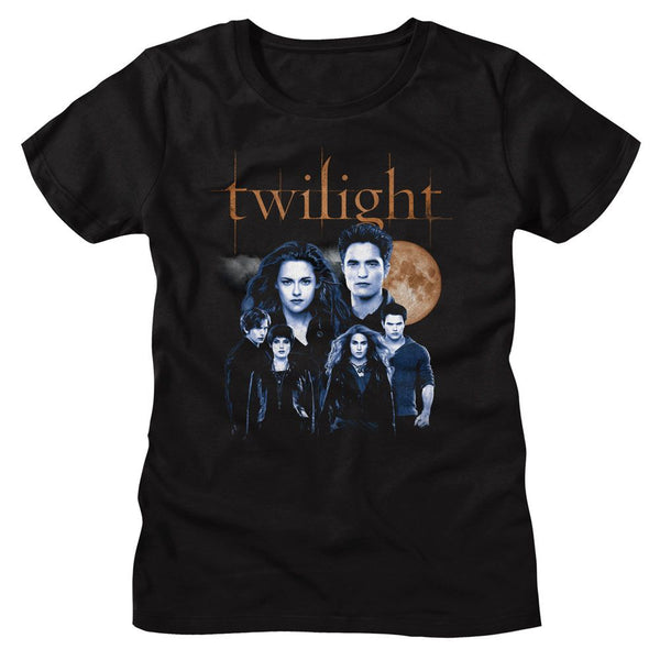 Twilight - Cullen Family With Moon Womens T-Shirt - HYPER iCONiC.