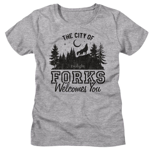 Twilight - The City Of Forks Womens T-Shirt - HYPER iCONiC.