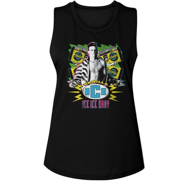 Vanilla Ice - Extreme Colors Womens Muscle Tank Top - HYPER iCONiC.