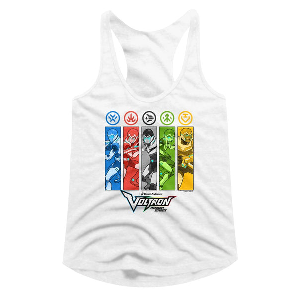 Voltron - Rectangles And Icons Womens Racerback Tank Top - HYPER iCONiC.