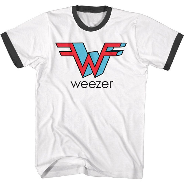 Weezer 3D W Short Sleeve Ringer Boyfriend Tee - HYPER iCONiC