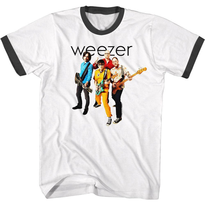 Weezer The Band Short Sleeve Ringer Boyfriend Tee - HYPER iCONiC