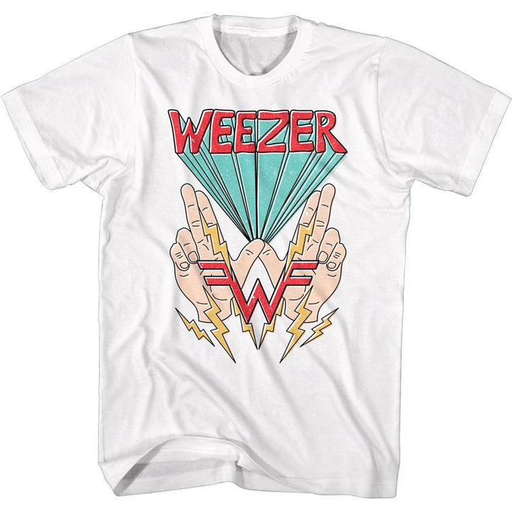 Weezer W Hands & Lightning T-Shirt - HYPER iCONiC