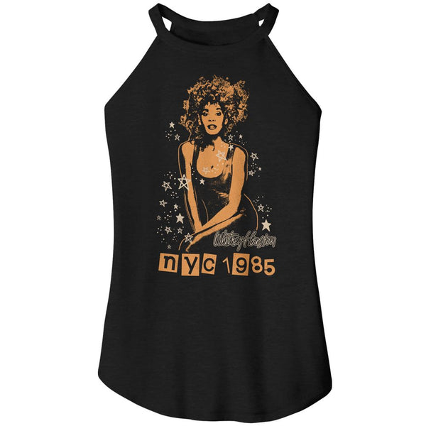 Whitney Houston - 1985 NYC Stars Rocker Womens Rocker Tank Top - HYPER iCONiC.