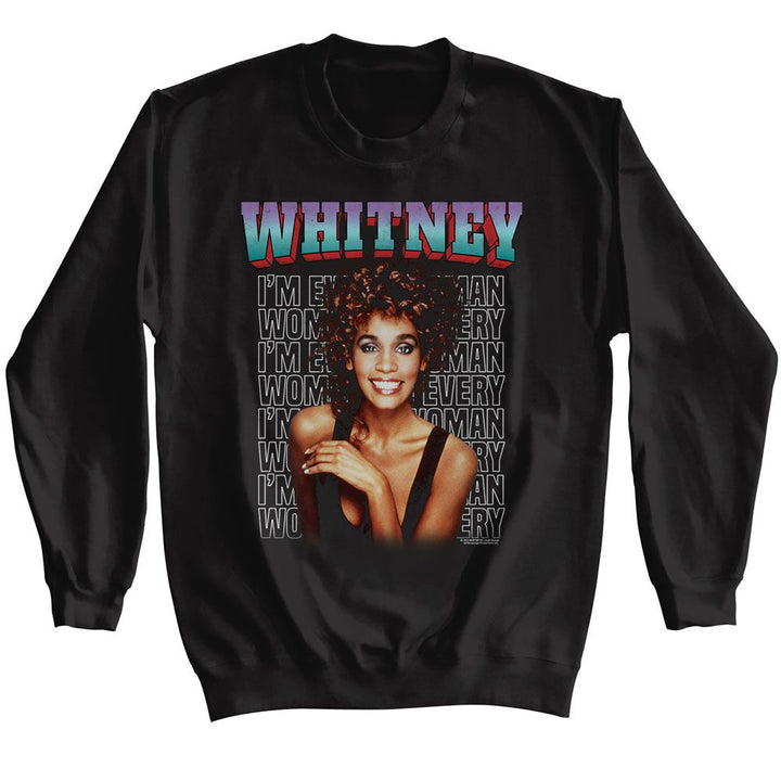 Whitney Houston - Every Woman Stacked Sweatshirt - HYPER iCONiC.