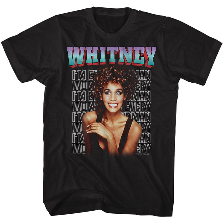 Whitney Houston - Every Woman Stacked T-Shirt - HYPER iCONiC.