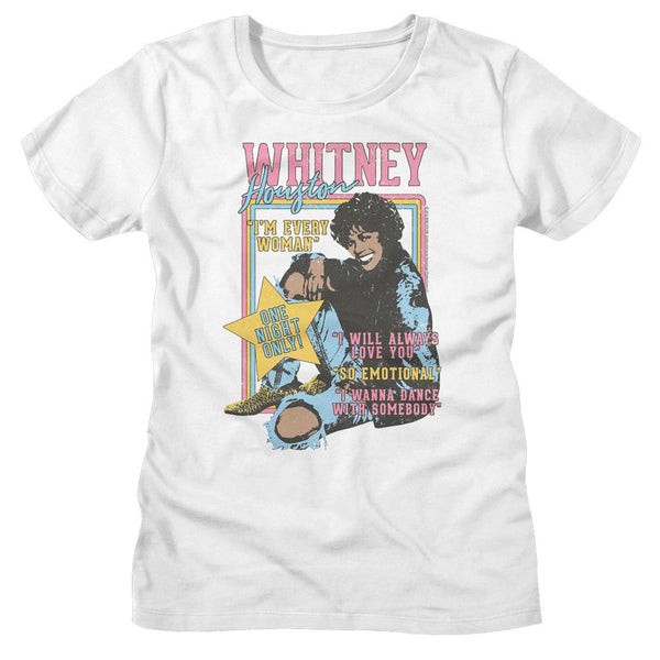 Whitney Houston - One Night Only Womens T-Shirt - HYPER iCONiC.