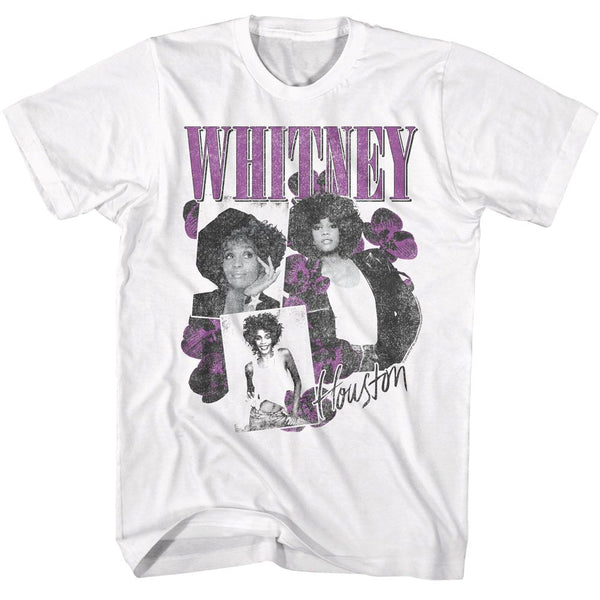 Whitney Houston - Orchid Collage T-Shirt - HYPER iCONiC.