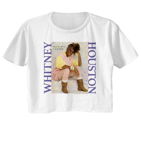 Whitney Houston - Pastel How Will I Know Womens Crop Tee - HYPER iCONiC.