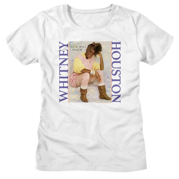 Whitney Houston - Pastel How Will I Know Womens T-Shirt - HYPER iCONiC.