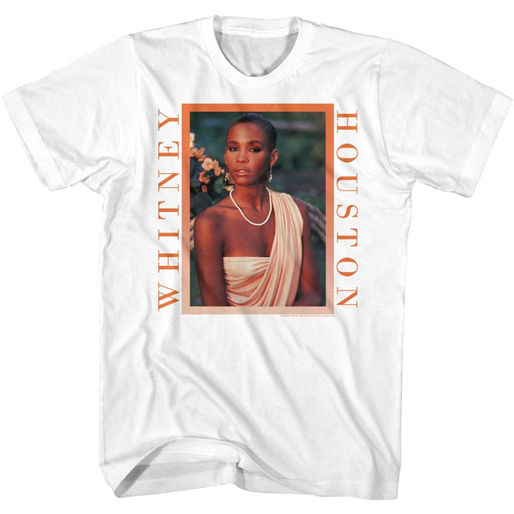 Whitney Houston - Peachy Border Big and Tall T-Shirt - HYPER iCONiC.