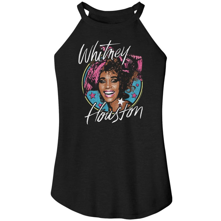Whitney Houston - Stars Rocker Womens Rocker Tank Top - HYPER iCONiC.