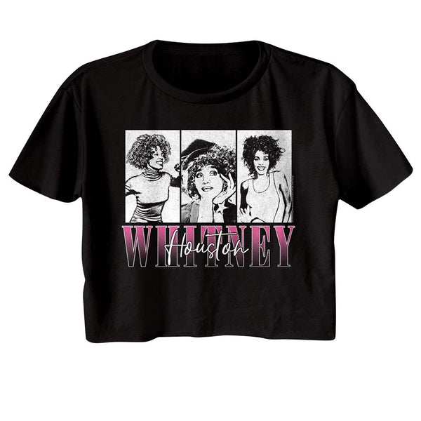 Whitney Houston - Three Rectangles Womens Crop Tee - HYPER iCONiC.
