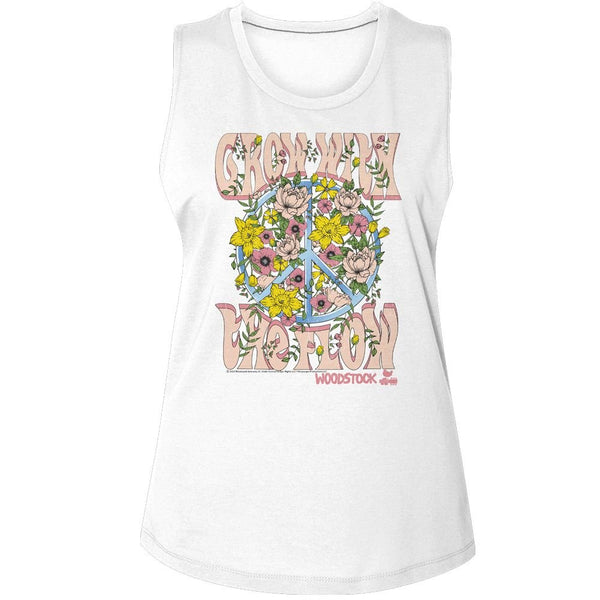 Woodstock - Grow With The Flow Womens Muscle Tank Top - HYPER iCONiC.