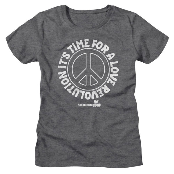 Woodstock - Love Revolution Peace Sign Womens T-Shirt - HYPER iCONiC.