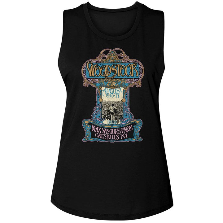 Woodstock - Nouveau Poster Womens Muscle Tank Top - HYPER iCONiC.