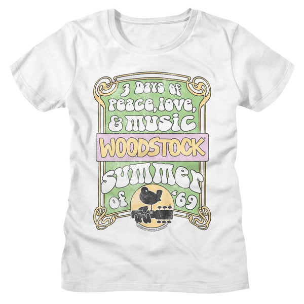 Woodstock - Summer Of 69 Womens T-Shirt - HYPER iCONiC.