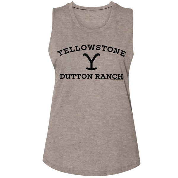 Yellowstone - Dark Logo Muscle Womens Muscle Tank Top - HYPER iCONiC.