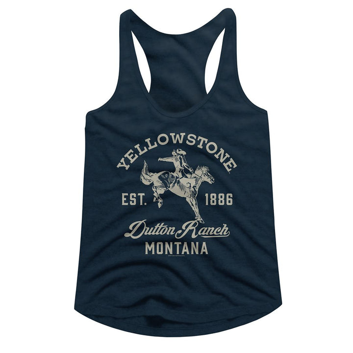 Yellowstone - Dutton Ranch Cowboy Womens Racerback Tank Top - HYPER iCONiC.