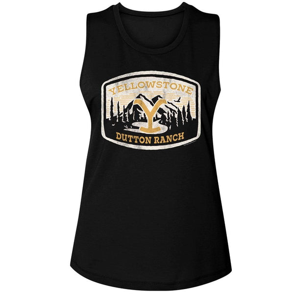 Yellowstone - Dutton Ranch Patch Womens Muscle Tank Top - HYPER iCONiC.