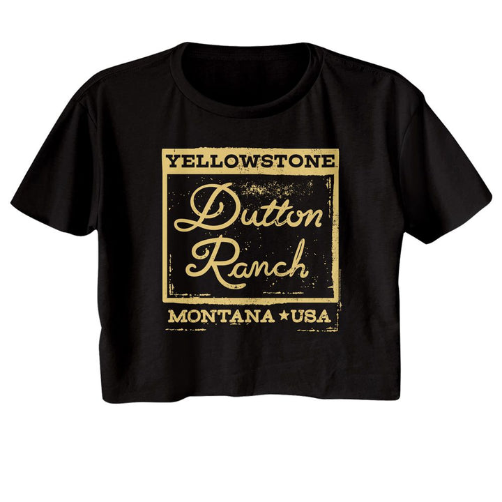 Yellowstone - Dutton Ranch Square Womens Crop Tee - HYPER iCONiC.