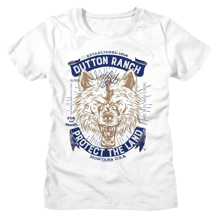 Yellowstone - Protect The Land Wolf Womens T-Shirt - HYPER iCONiC.