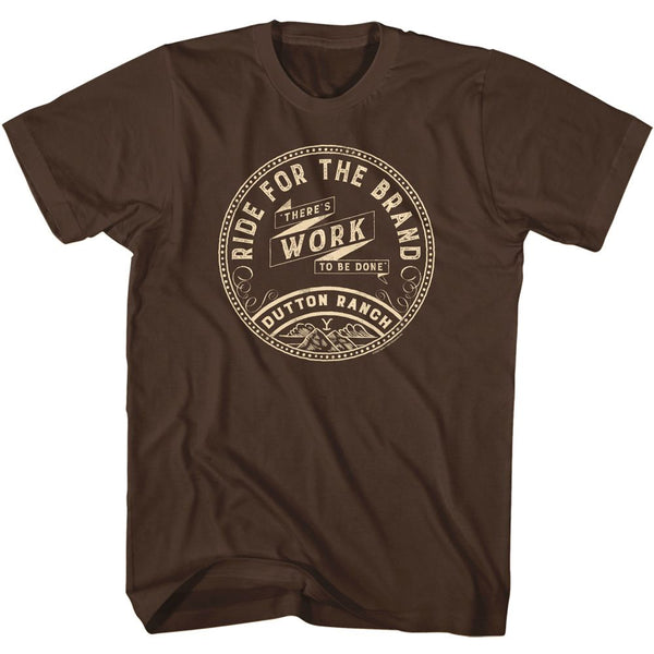 Yellowstone - Ride For The Brand Chocolate T-Shirt - HYPER iCONiC.