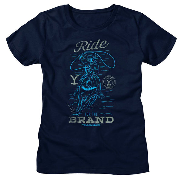 Yellowstone - Ride For The Brand Womens T-Shirt - HYPER iCONiC.