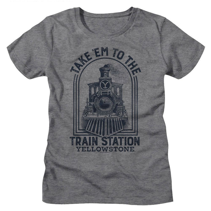 Yellowstone - To The Train Station Womens T-Shirt - HYPER iCONiC.