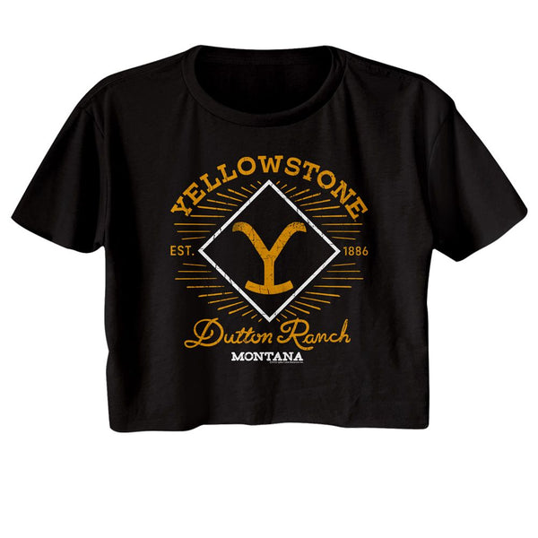 Yellowstone - Y Diamond Womens Crop Tee - HYPER iCONiC.