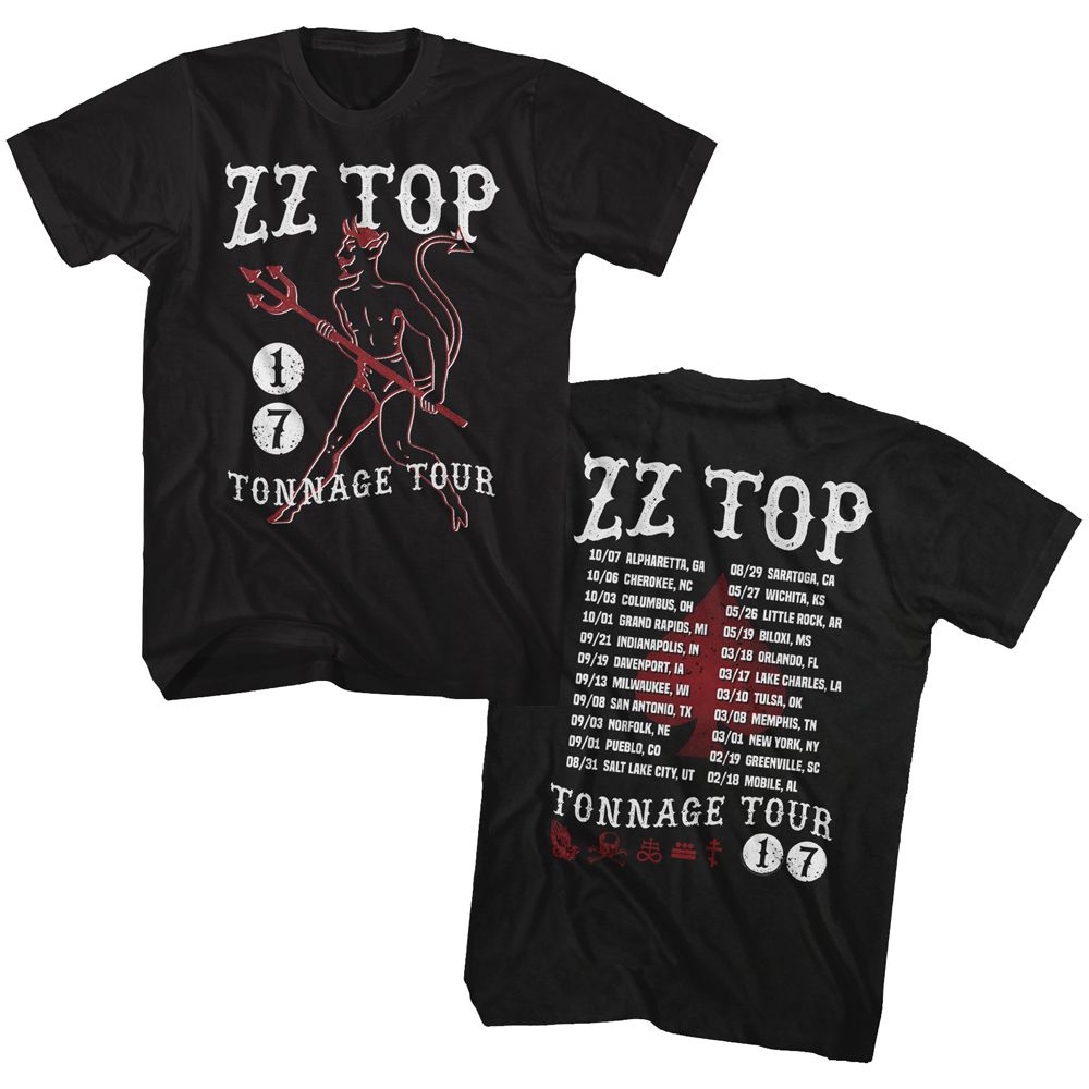 ZZ Top Tonnage Tour 17 T-Shirt - HYPER iCONiC.